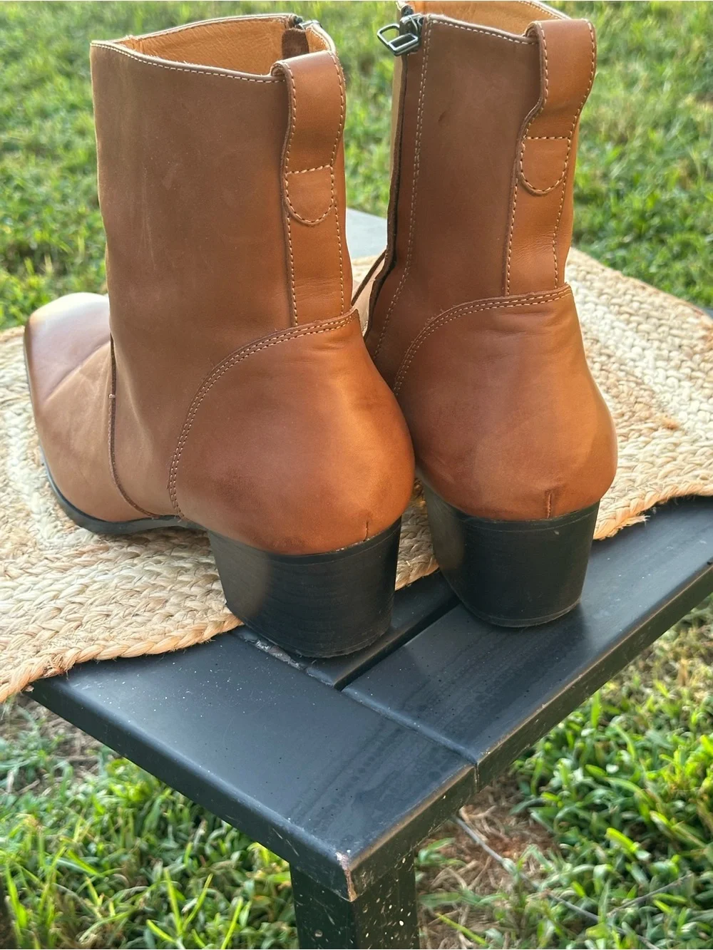 Classic Brown Leather Ankle Boots - Men's Stylish Zip Booties